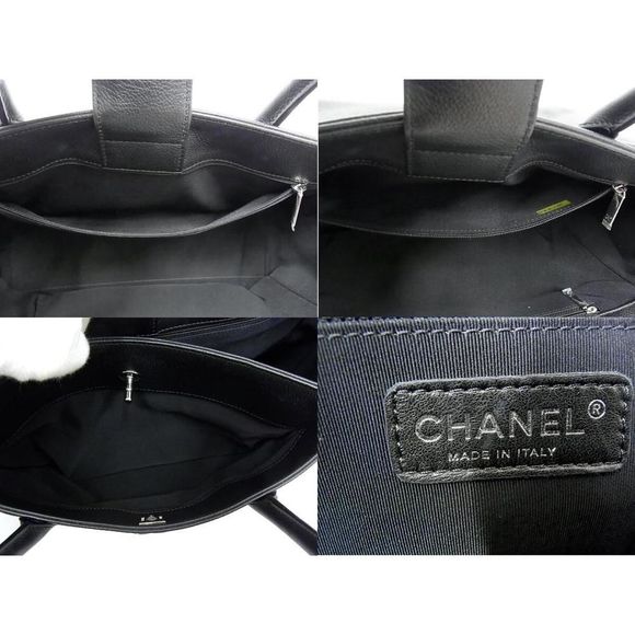 Chanel Executive Tote Bag Soft Caviar Skin Black Silver Metal Fittings Coco Mark - Picture 7 of 7